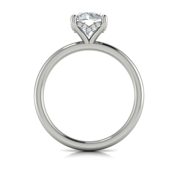 Vlora Bridal Solitaire Ring with 1 1.50ct Round Center Stone with 0.06 total carats of accent diamonds