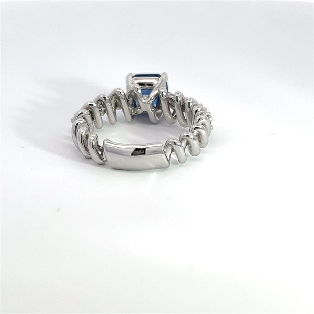 Plateau Jewelers' Sapphire and Diamond Spiral Ring