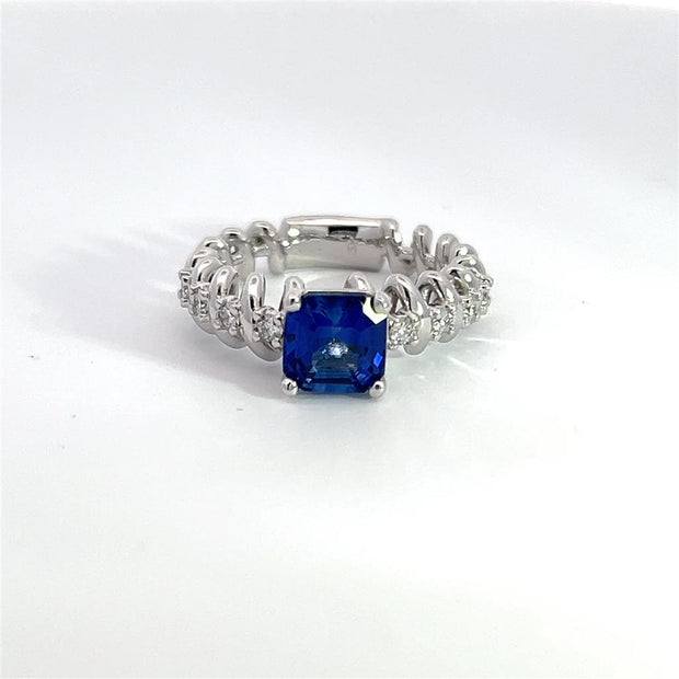 Plateau Jewelers' Sapphire and Diamond Spiral Ring