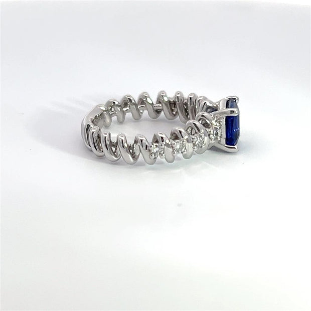 Plateau Jewelers' Sapphire and Diamond Spiral Ring