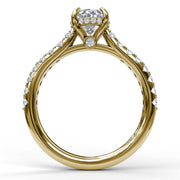 Fana Diamond Engagement Ring In 14K Two Tone With Accented Diamonds