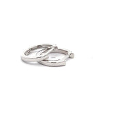 Diamond Hoop Earrings in 14k white gold.  .156 ct