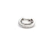 Small Diamond Hinged Hoop Earrings in 14k White Gold