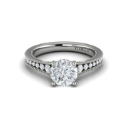 Vlora Bridal Classic Engagement Ring with a Round center stone featuring 0.35 total carats of accent Diamonds