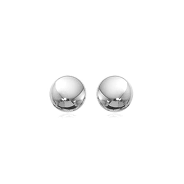 Button Stud Earrings in 14K White Gold