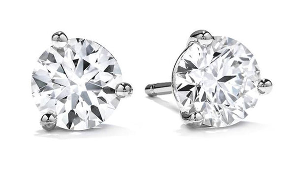 Hearts On Fire Diamond Stud Earrings in 18kw 1.47 ct tw. H/SI-1