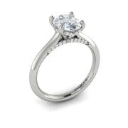 Vlora Bridal Solitaire Engagement Ring with an Oval center stone featuring 0.12 total carats of accent Diamonds