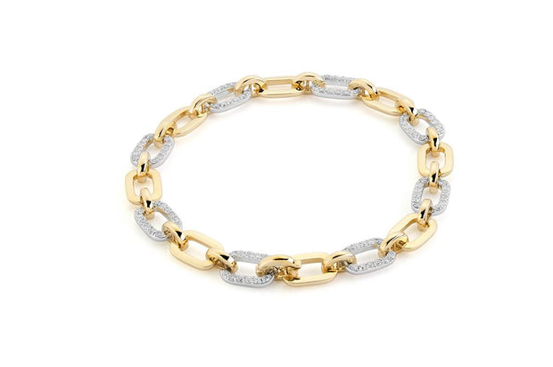 Two Tone Diamond line bracelet