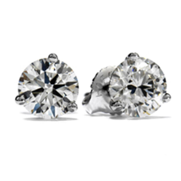 Diamond Stud Earrings in 14k White Gold. .351 tw