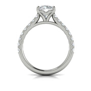 Vlora Bridal Classic Engagement Ring with a Round center stone featuring 0.46 total carats of accent Diamonds