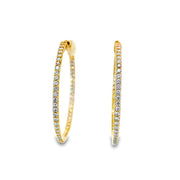 Plateau Jewelers' Diamond Hoop Earrings in 14k Yellow Gold