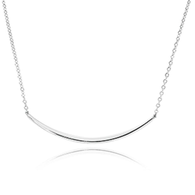 Carla Half Curved Wire Necklace in Sterling Silver.