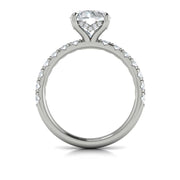Vlora Bridal Classic Engagement Ring with a Round center stone featuring 0.60 total carats of accent Diamonds