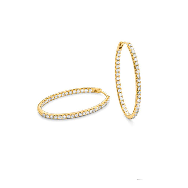 FACET Diamond Hoop Earrings in 14K Yellow Gold with 0.90ct