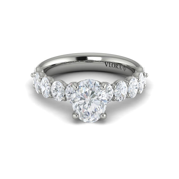 Vlora Bridal Classic Engagement Ring with an Oval center Diamond