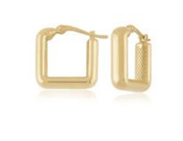 Carla 14k Yellow Gold Small Plain Square Hoop Earrings