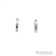 Plateau Jewelers Small Sapphire Hoops in 14k white gold. .36 ct. Sapphire