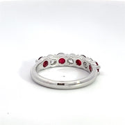 Ruby and Diamond Ring in 14k white gold.  .869 ct. Ruby, .537 ct. Diamond