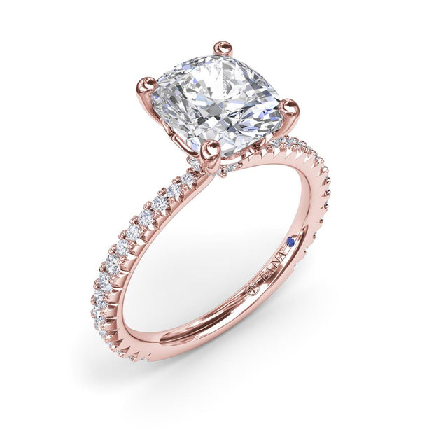 FANA Diamond Collar Engagement Ring in 14K Rose Gold