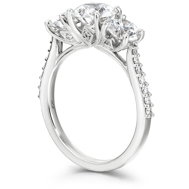 0.14 ctw. Camilla 3 Stone Diamond Engagement Ring in 18K White Gold