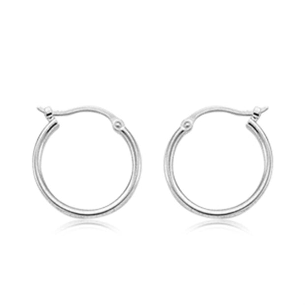 Carla 14k White Gold Hoop Earrings