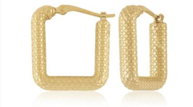 Carla Small Faceted Square Hoop Earring