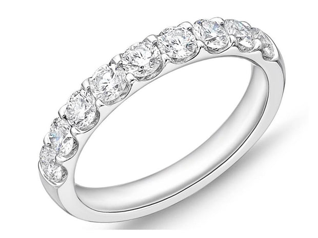 Memoire Odessa 9 Diamond Band in 18k White Gold. 1.00 ct.