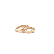 Diamond Hoop Earrings in 14k yellow gold.  .159 ct