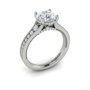 Vlora Bridal Classic Engagement Ring with a Round center stone featuring 0.35 total carats of accent Diamonds