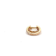 Small Diamond Hinged Hoop Earrings in 14k Yellow Gold.  .273 ct