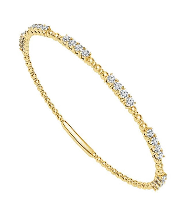 IDD Flexible Bangle in 14k Yellow Gold with .78 tcw in Diamonds. Great for Stacking